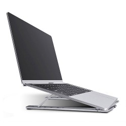 Складна алюмінієва підставка для ноутбука з чохлом Empire (NS-155) Срібляста