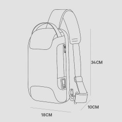 Рюкзак з однією лямкою Сумка слінг Bange (BGS22085 Plus Carbon) з USB 3.0 Micro USB Сірий
