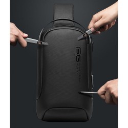 Рюкзак з однією лямкою Сумка слінг Bange (BGS7221 Black) 9.7'' з USB + Micro USB Чорний