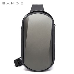 Рюкзак с одной лямкой Сумка слинг Bange (BGS7256 Gray) 9.7'' с защитным каркасом и USB + Micro USB Серый