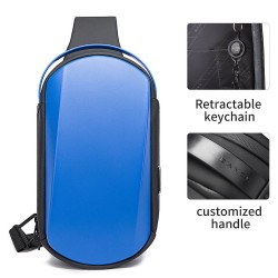 Рюкзак с одной лямкой Сумка слинг Bange (BGS7256 Blue)  9.7'' с защитным каркасом и USB + Micro USB Синий 