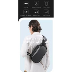 Рюкзак з однією лямкою Cумка cлінг Bange (BGS7256 Black) 9.7'' із захисним каркасом та USB + Micro USB Чорний