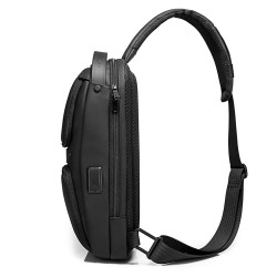 Рюкзак з однією лямкою Сумка слінг Bange (BGS7258 Black) 11'' з USB 2.0 + Micro USB Чорний