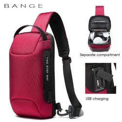 Рюкзак с одной лямкой Сумка слинг Bange (BGS22085 Red) 9.7'' с USB 3.0 Micro USB Красный 