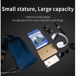 Рюкзак з однією лямкою Сумка слінг Bange (BGS22085 Blue) 9.7'' з USB 3.0 Micro USB Синій
