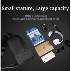 Рюкзак с одной лямкой Сумка слинг Bange (BGS22085 Black) 9.7'' с USB 3.0 Micro USB Черный