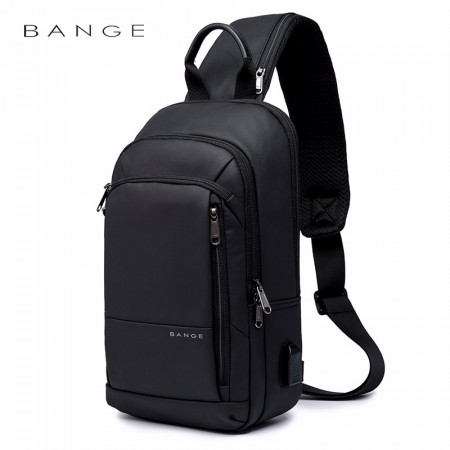 Рюкзак с одной лямкой Сумка слинг Bange (BGS1911 Black) 9.7'' с USB Черный