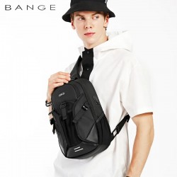 Рюкзак з однією лямкою Сумка слінг Bange (BGS77120 Black) 9.7" Чорний з USB + Micro USB