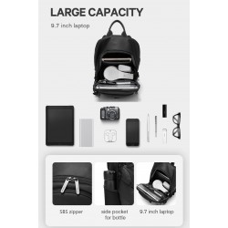 Рюкзак з однією лямкою Сумка слінг Bange (BGS77120 Black) 9.7" Чорний з USB + Micro USB