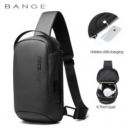 Рюкзак з однією лямкою Сумка слінг Bange (BGS7221-Gray) 9.7'' з USB + Micro USB Сірий