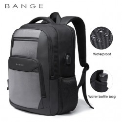 Рюкзак Bange (BGS1922 Gray) 15.6" з USB Чорний/Графітовий сірий