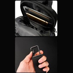 Рюкзак з однією лямкою Сумка слінг Bange (BGS7306 Black) 9.7'' з USB + Micro USB Чорний