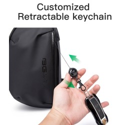 Рюкзак з однією лямкою Сумка слінг Bange (BGS7306 Black) 9.7'' з USB + Micro USB Чорний