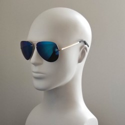 Поляризованные солнцезащитные очки 07003 Beach Force Polarized (Matrix Polarized) Золото/Бирюзовое Зеркало