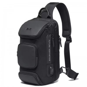 Рюкзак з однією лямкою Сумка слінг Bange (BGS7086 Black) 11'' з USB Чорний