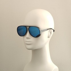 Солнцезащитные очки 15980 NN Черные с Синими Зеркальными Линзами