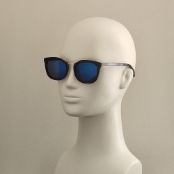 Солнцезащитные очки 1059 NN Черные с Синими Зеркальными Линзами