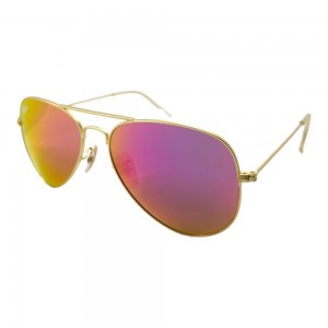 Сонцезахисні окуляри 3025 R.B скло Матове Золото/Яскраво-рожеве Дзеркало
