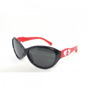 Детские полчризованные солнцезащитные очки 8021R (неломайки) Черный/Красный